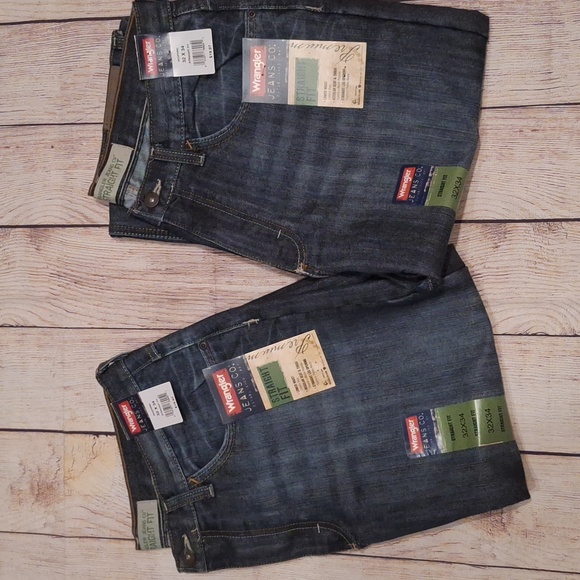 Wrangler Other - 2 Pair Wrangler Jeans Straight Fit Premium 32 X 34 NWT Medium Wash Color